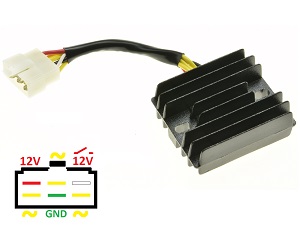 CARR201-YY - MOSFET Benzhou Quantum YY125 YY 125 Regulador de voltaje rectificador (LH0909)