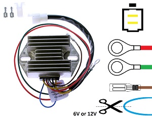 CARR1631 - Ducati 6V 12V regulador de voltaje